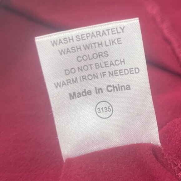 Long Sleeve Dress Womens Burgundy XL Sheer Panel - Picture 7 of 7